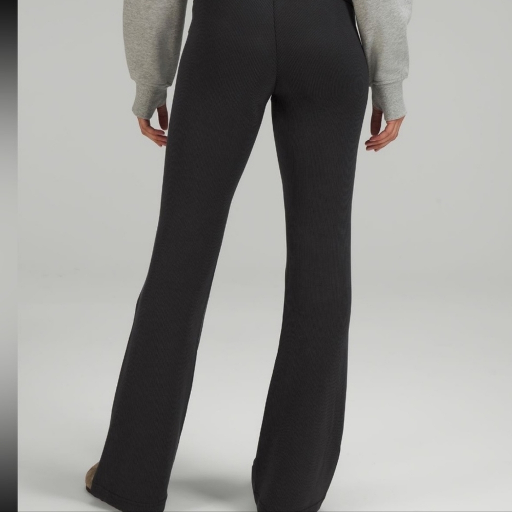 NWOT Lululemon Brushed Softstreme Rib Zip Flare Pants, 32.5"
